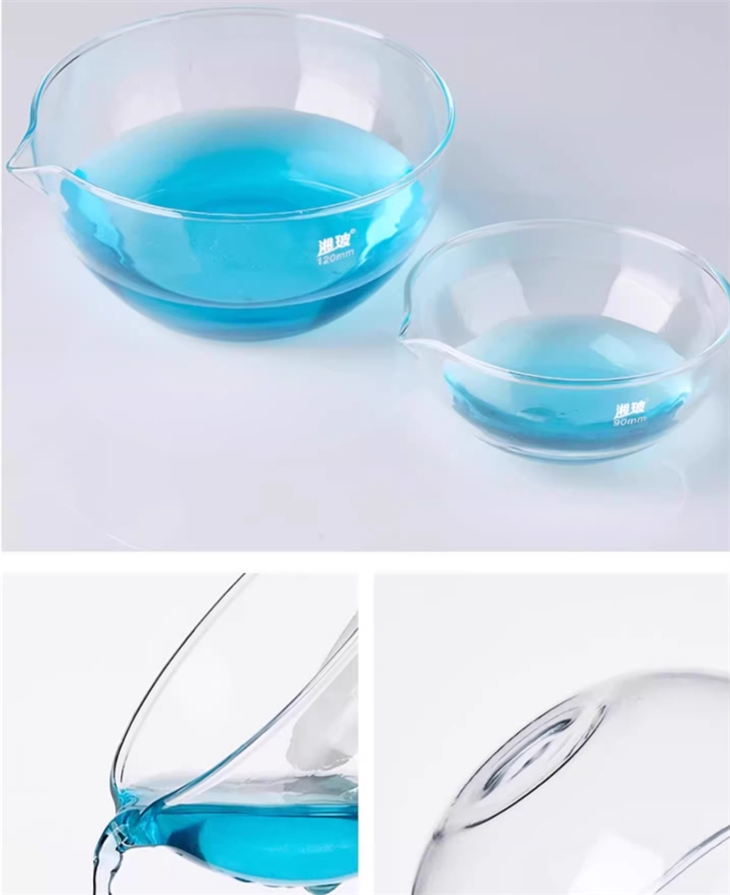 Lab Boro 3.3 Glass Evaporating Dish For Laboratory Use Round Bottom Evaporating Dish Lab Evaporating Dish